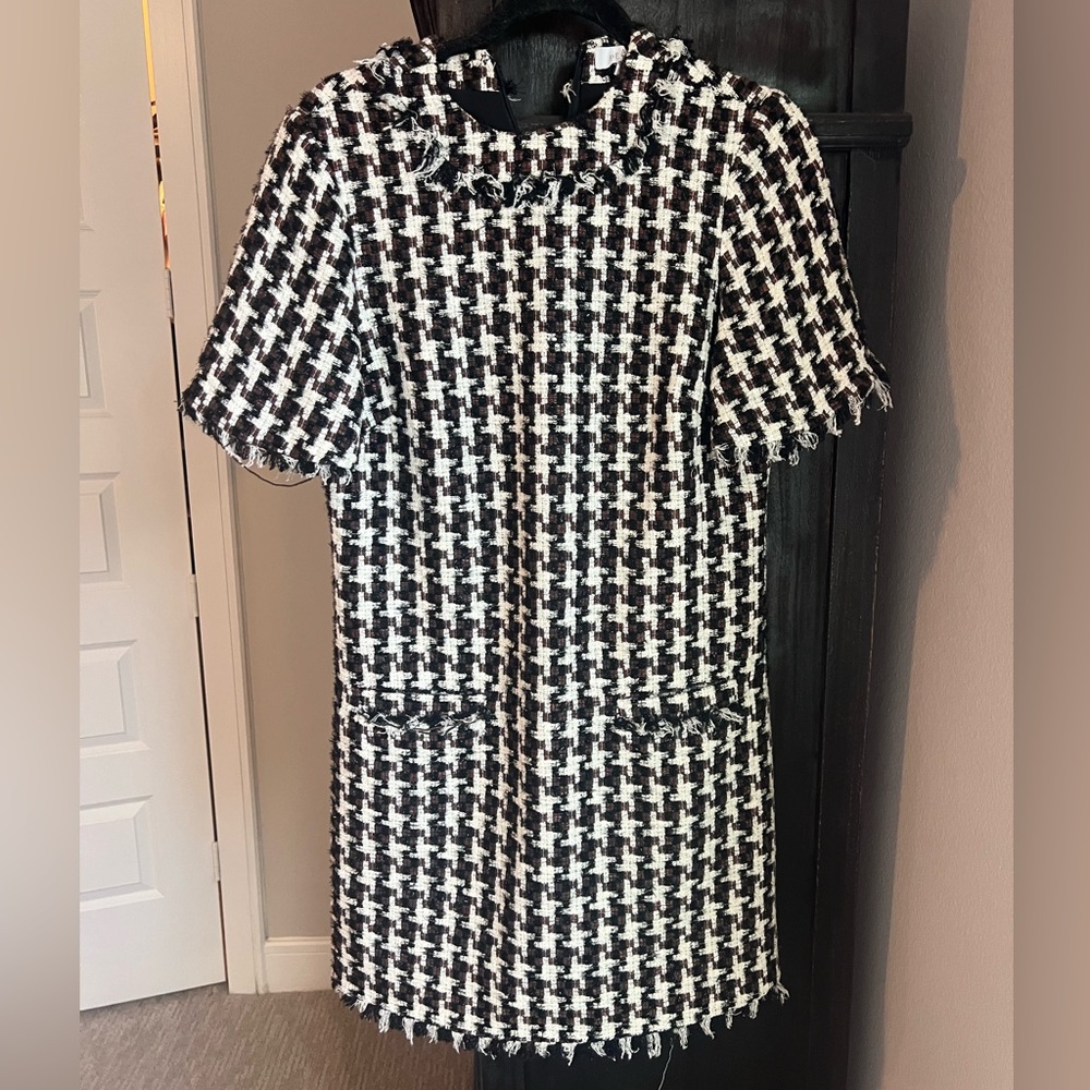 Pearl by Lela Rose Houndstooth Tweed Dress